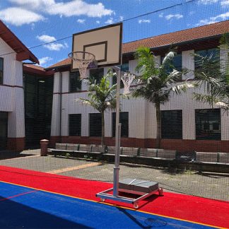 Portable Freestanding Intermediate Basketball & Netball Tower - Reversible