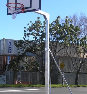 Portable Freestanding Intermediate Basketball Unit - Reversible-0