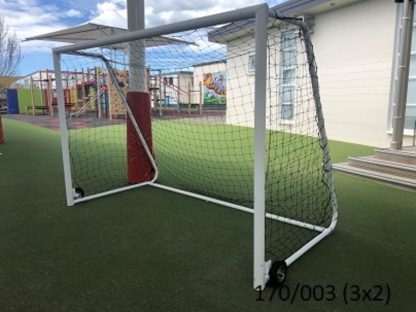 Freestanding Aluminium Football Goals - 3m x 2m with Wheels